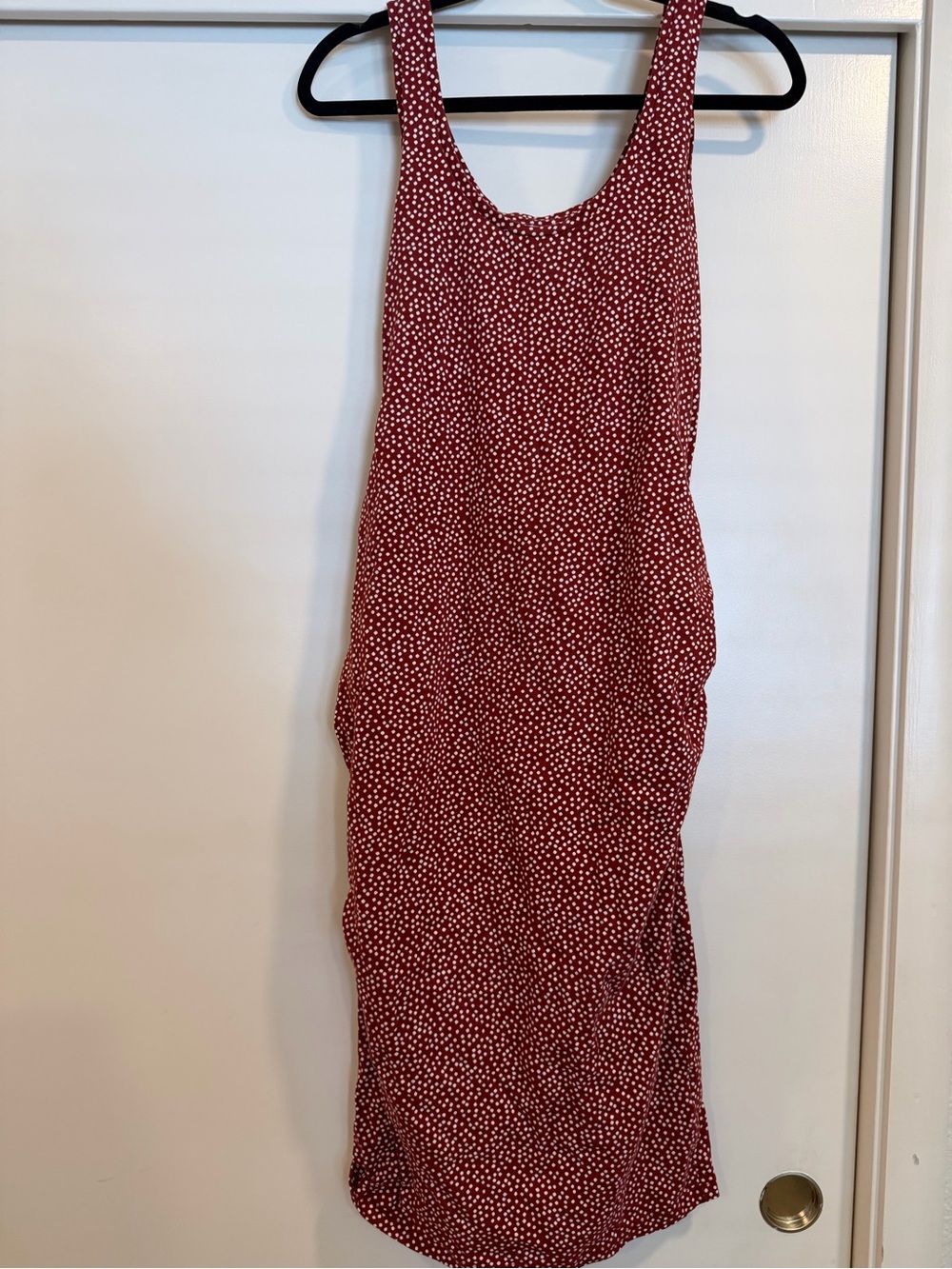 Old Navy Maternity Rust Polka Dot Ruched Tank Dress Size M